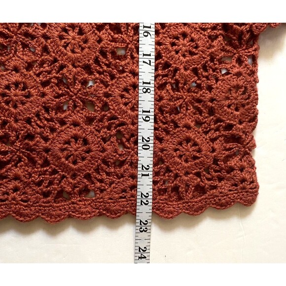 Boston Proper Crochet Kimono Sweater Women Size M Dark Rose Pink Wool Blend NWOT - Picture 15 of 15